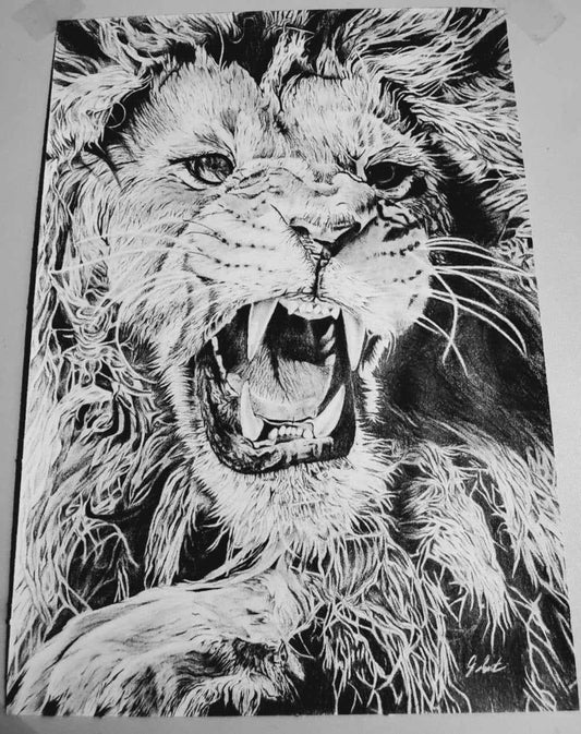 Roaring Lion Hand-Drawn Artwork
